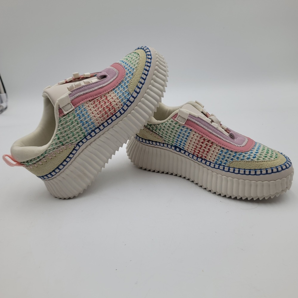 Hey Girl by Corkys Adventure 7 Multi Color Knit Platform Sneakers Womens Size 7